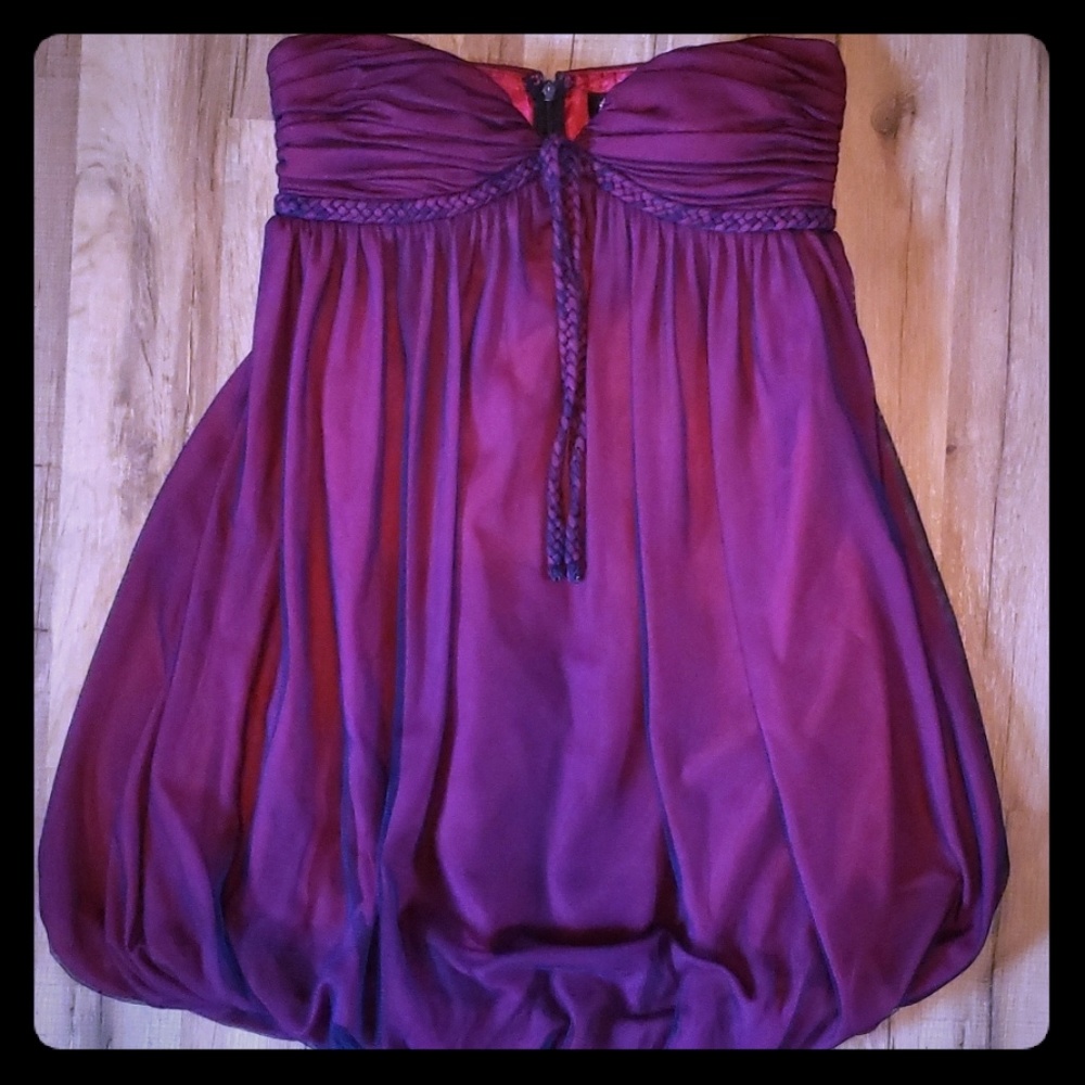 Flip Maroon Strapless Bubble Dress Size 2